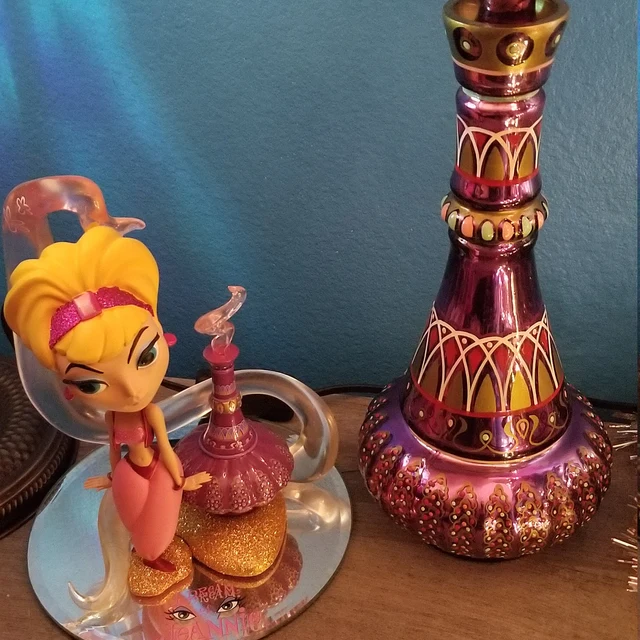 Decorative Purple Glass Genie Bottle
