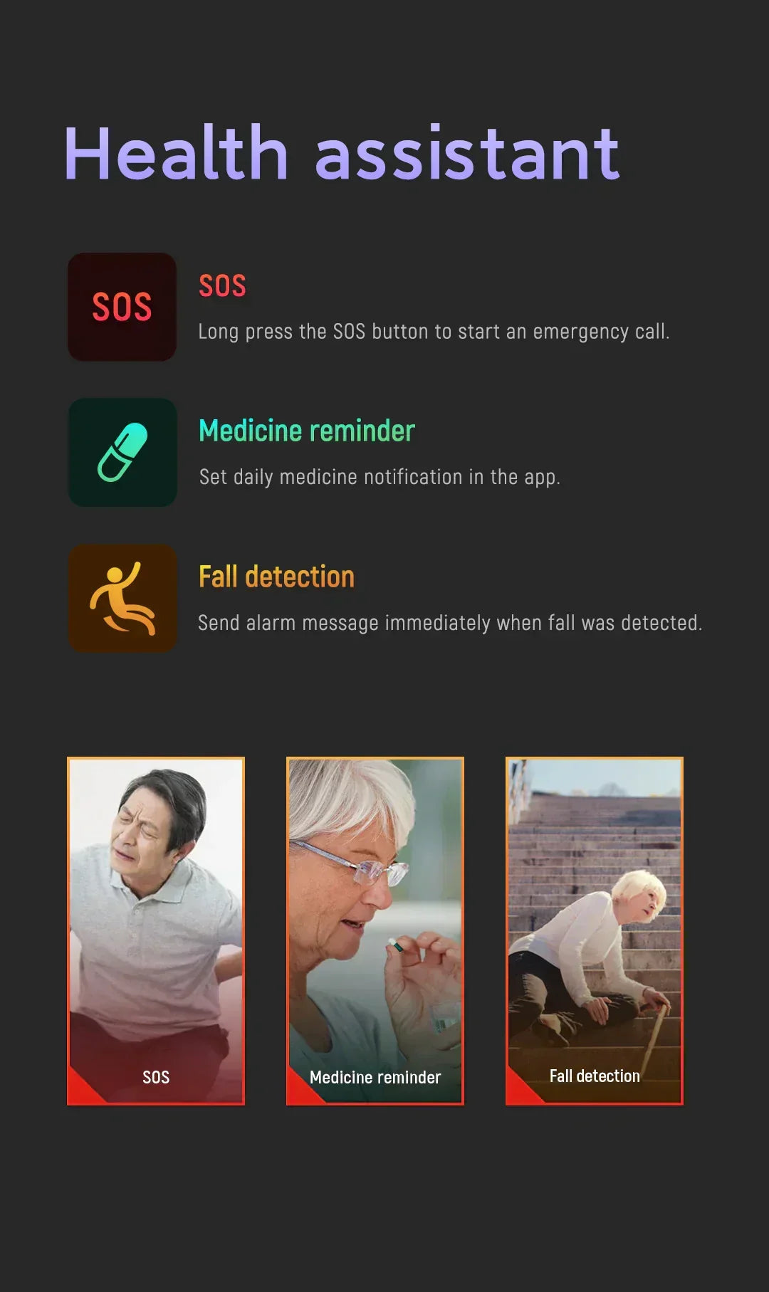 4G GPS Safety Watch with SOS and Fall Alert