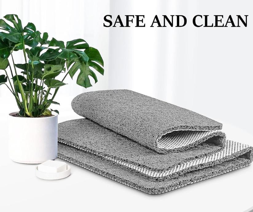 Cut-to-Size Luxury Shower Mat - Plush Washable Anti-Slip Bath Mat