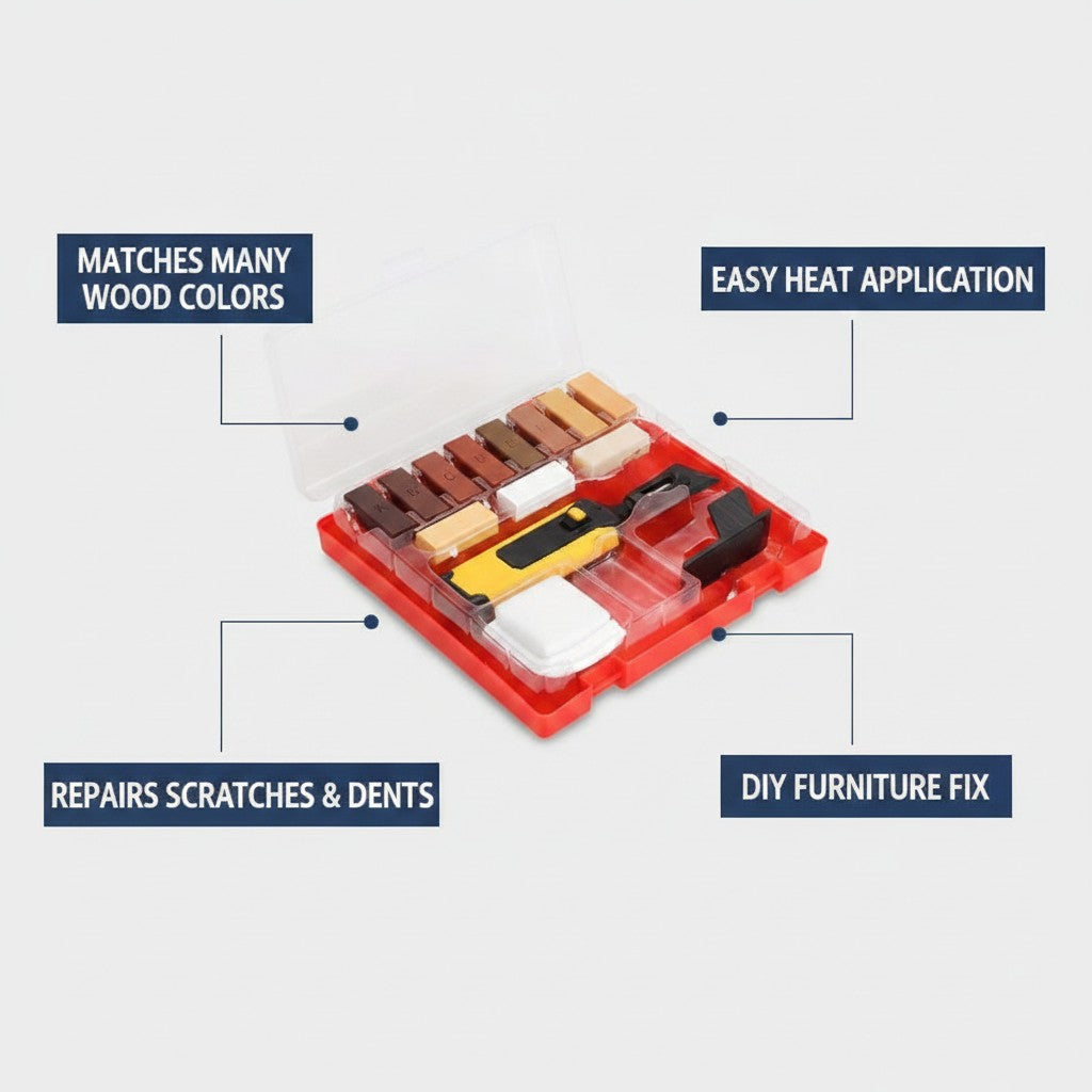 Wood Scratch Repair Wax Kit for Floors and Furniture