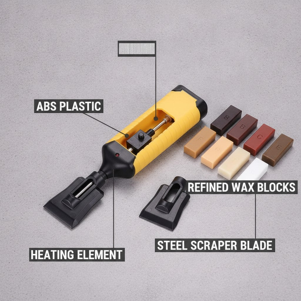Wood Scratch Repair Wax Kit for Floors and Furniture
