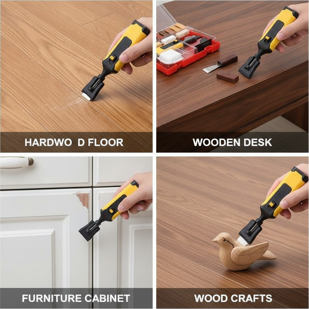 Wood Scratch Repair Wax Kit for Floors and Furniture