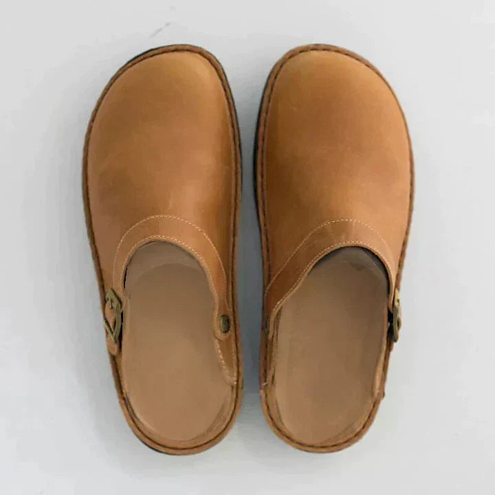 Men’s Leather Clogs – Cushioned Slip-On Shoes